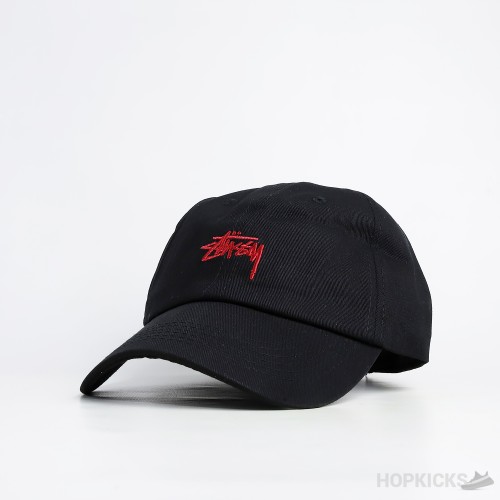 Stussy Red Logo Black Cap